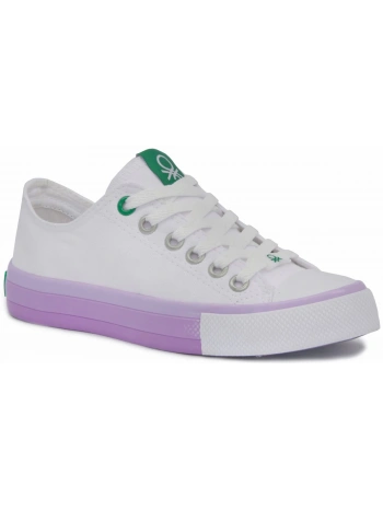 BENETTON 30176 Beyaz Lila Kadın Spor Ayakkabı