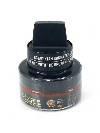 FABCARE Cam Kavanoz Krem Deri Ayakkabı Boyası Açık Kahve FC-10-01