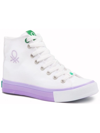 BENETTON 30189 Beyaz Lila Kadın Spor Ayakkabı