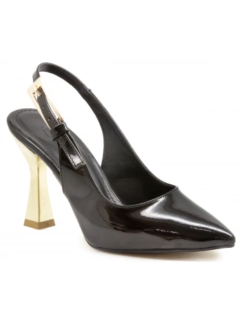 LİDER BTY 151-332 Siyah Rugan Kadın Topuklu Ayakkabı