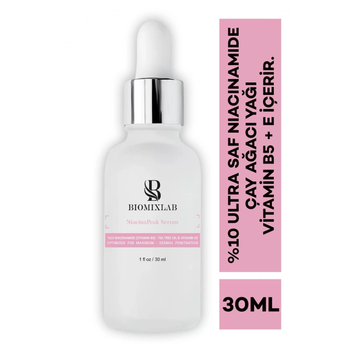 Cilt Tonu Eşitleyici & Gözenek Sıkılışatırıcı Niacinamide ve Çay ağacı Özlü Cilt Serumu 30ML