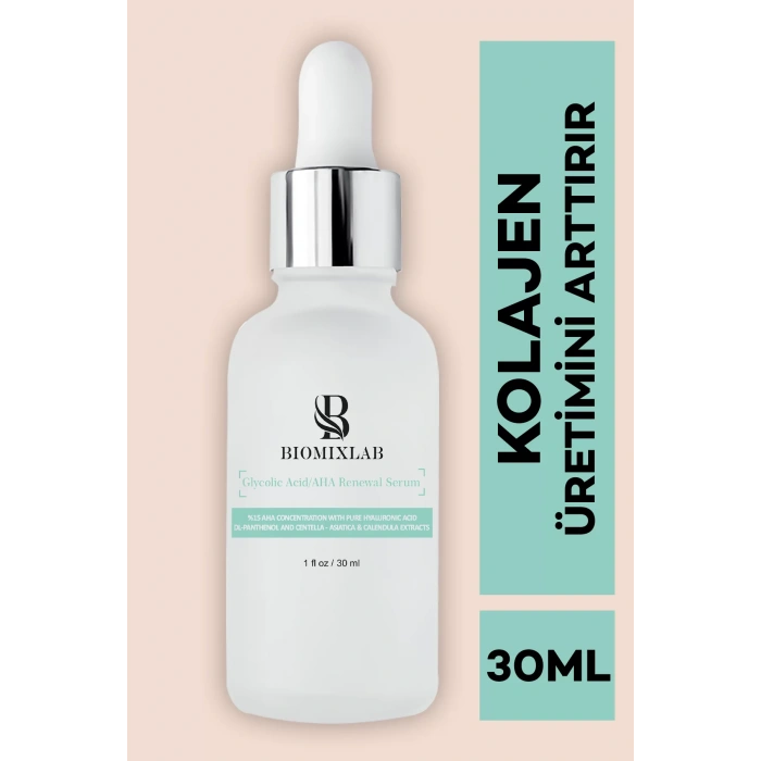 Hücre Yenileyici Kolejen Üretmeye Yardımcı Glycolic Acid / AHA Renewal Serum 30ML