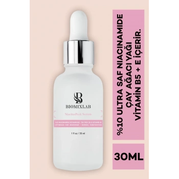 Cilt Tonu Eşitleyici & Gözenek Sıkılışatırıcı Niacinamide ve Çay ağacı Özlü Cilt Serumu 30ML