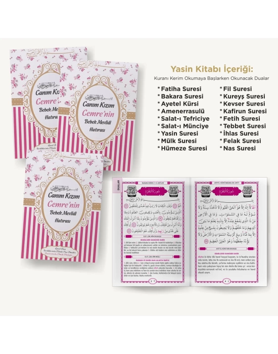 Çizgi Pembe Yasin + Çanta + Lokumluk + Magnet