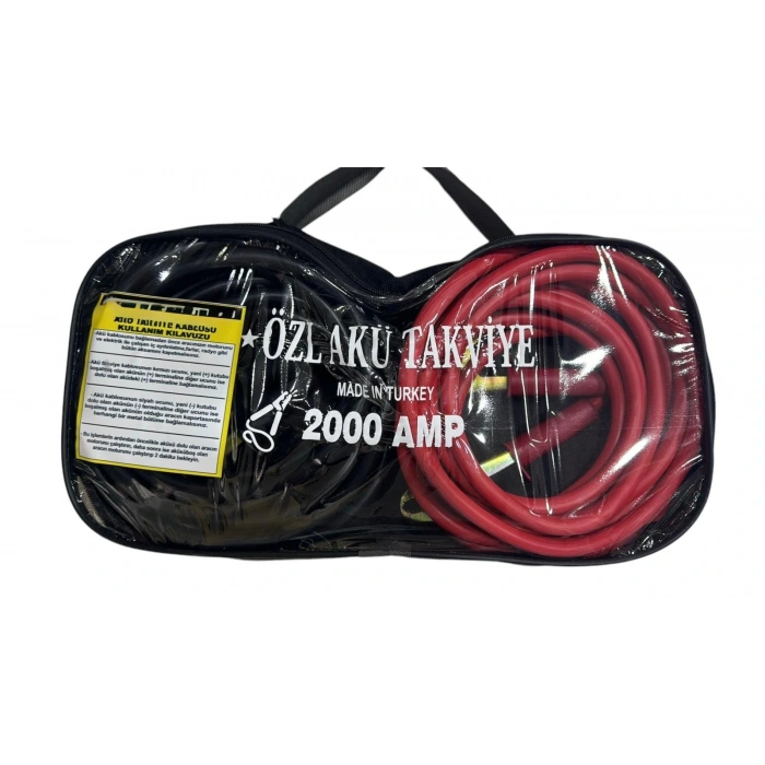 2000 Amper Kamyon Ve Tır Için Akü Takviye Kablosu Çantalı 5.30 Metre