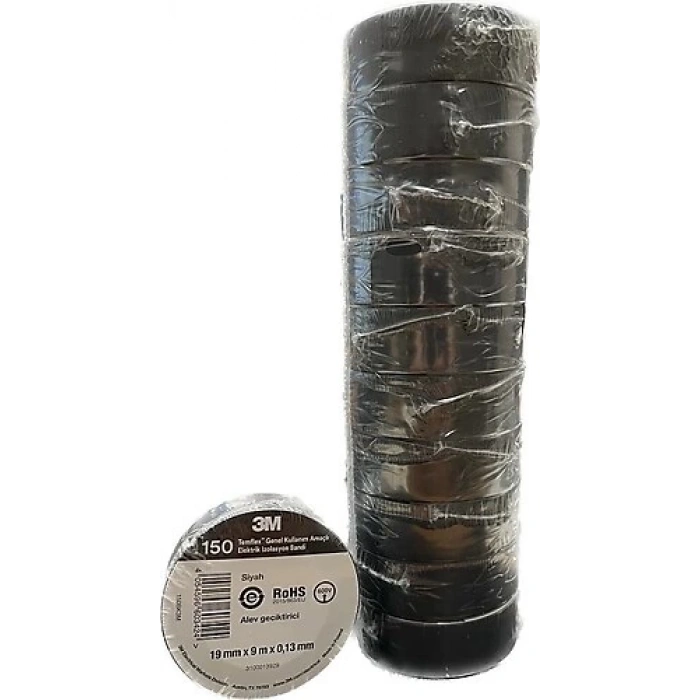 3M İZOLE BANT SİYAH ELEKTRİK BANT 10 ADET