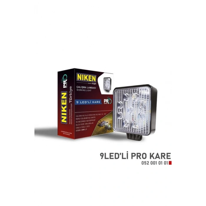 Niken Pro 9 Led Off Road Çalışma Lambası Kare 12-24V