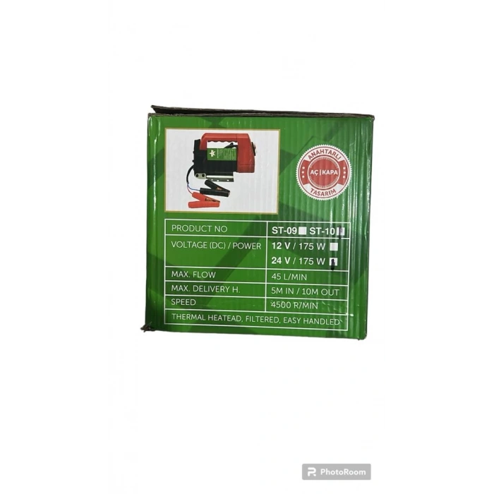 STARLİGHT 12 VOLT DIŞTAN SIVI MAZOT AKTARIM POMPASI 45LT/DK 175WATT