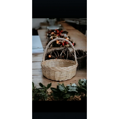 Hasır Sepet Kulplu Çok Amaçlı Kullanım Söz Nişan Yılbaşı Hediye Sepeti