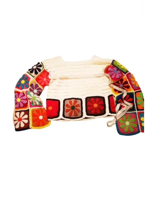 Siparişe Göre el Örgü Patchwork  Süveter