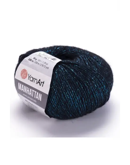 Manhattan - Simli El Örgü Ipi Petrol Mavisi-908