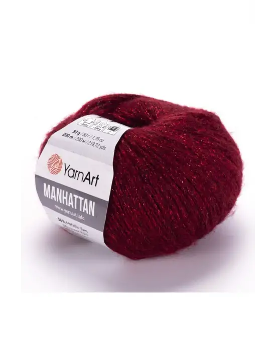 Manhattan - Simli El Örgü Ipi Kırmızı-913