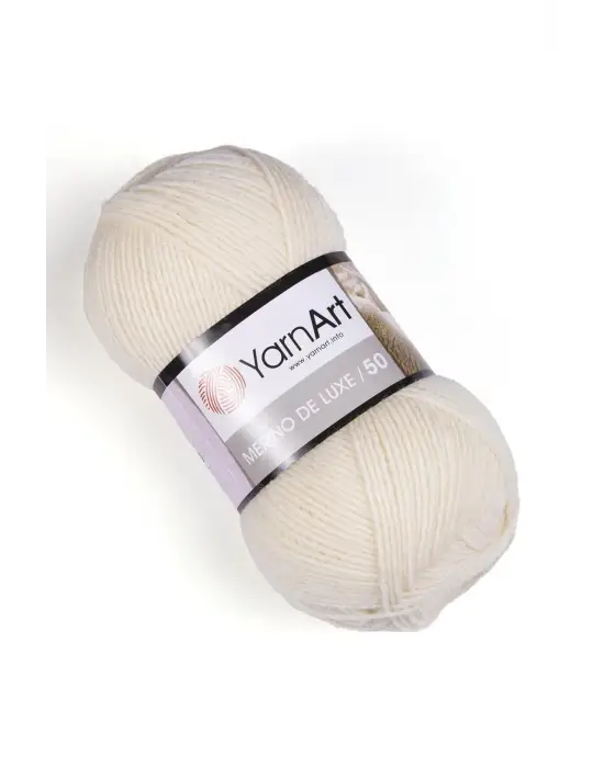 MERINO DE LUXE 50 - EL ÖRGÜ İPİ AÇIK KREM-502