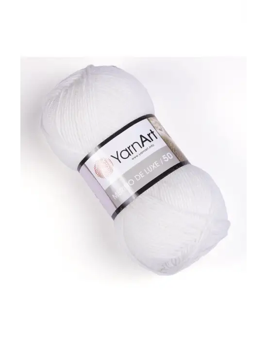 MERINO DE LUXE 50 - EL ÖRGÜ İPİ BEYAZ-501