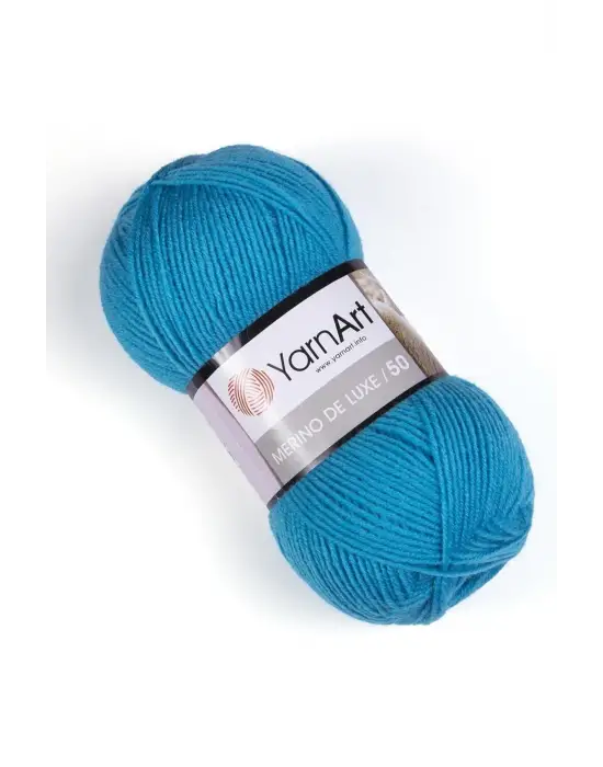 MERINO DE LUXE 50 - EL ÖRGÜ İPİ TURKUAZ-235