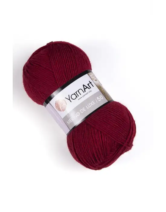 MERINO DE LUXE 50 - EL ÖRGÜ İPİ KOYU KIRMIZI-3024