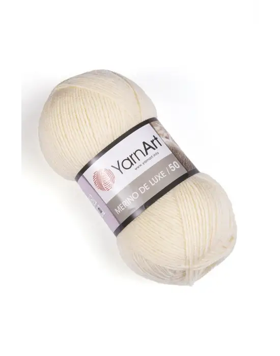 MERINO DE LUXE 50 - EL ÖRGÜ İPİ KREM-7003