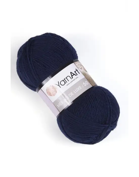 MERINO DE LUXE 50 - EL ÖRGÜ İPİ LACİVERT-583