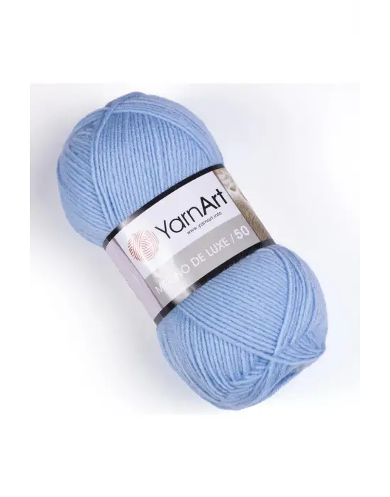 MERINO DE LUXE 50 - EL ÖRGÜ İPİ BEBE MAVİSİ-215