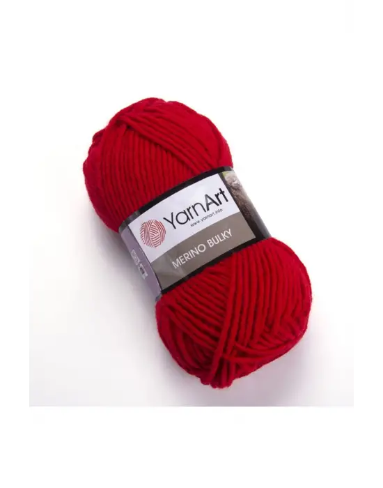 Merıno Bulky - El Örgü Ipi Kırmızı-156