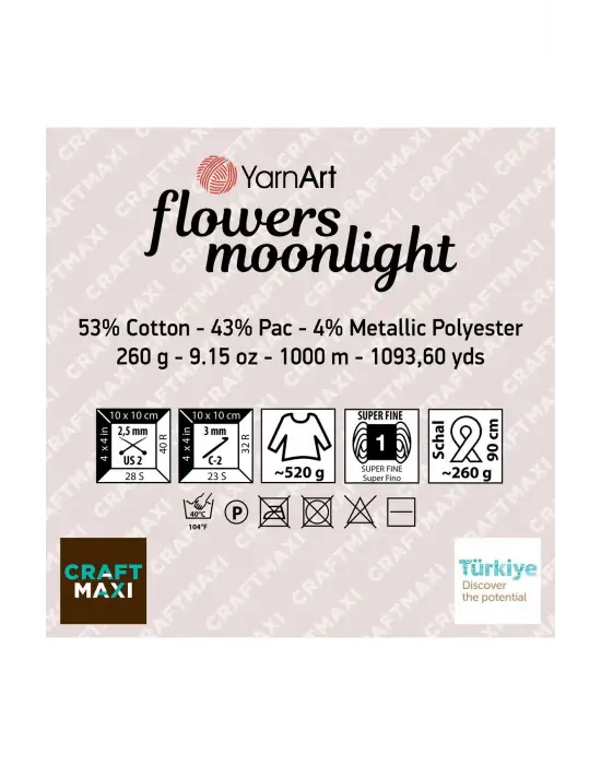 Flowers Moonlıght - Simli, Ebruli El Örgü Ebruli-3264