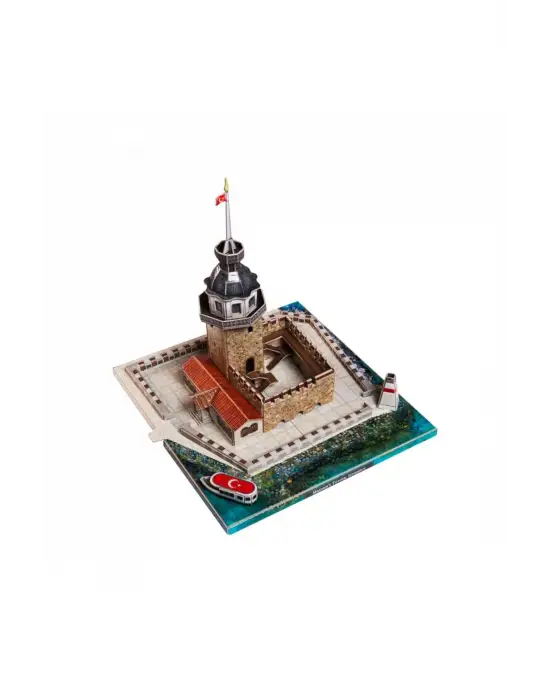 3D Işıklı Kız Kulesi Karton Maket Puzzle Yapboz Hediyelik