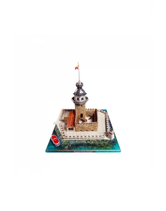 3D Işıklı Kız Kulesi Karton Maket Puzzle Yapboz Hediyelik