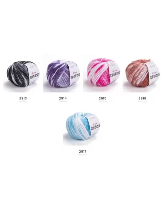 YarnArt Raindrops El Örgü İpi – 50g 115m | Yünlü, Akrilik ve Polyamid Karışımlı Orta Kalınlıkta Renkli İplik