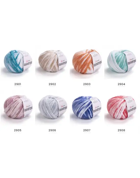 YarnArt Raindrops El Örgü İpi – 50g 115m | Yünlü, Akrilik ve Polyamid Karışımlı Orta Kalınlıkta Renkli İplik