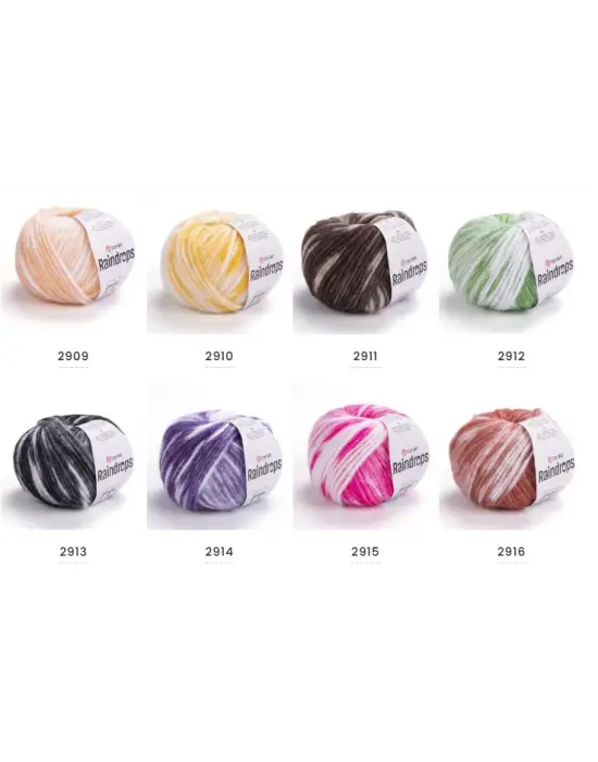 YarnArt Raindrops El Örgü İpi – 50g 115m | Yünlü, Akrilik ve Polyamid Karışımlı Orta Kalınlıkta Renkli İplik