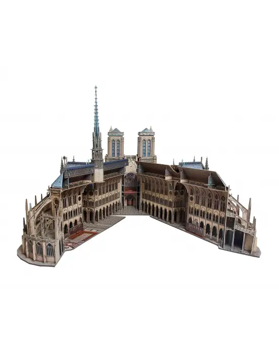3D Yapboz Notre Dame De Paris Gerçekçi Kartondan Model 1/200 Ölçek 387 Parça 63 cm x 45 cm