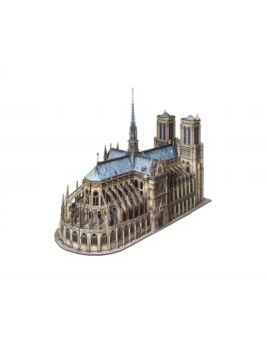3D Yapboz Notre Dame De Paris Gerçekçi Kartondan Model 1/200 Ölçek 387 Parça 63 cm x 45 cm