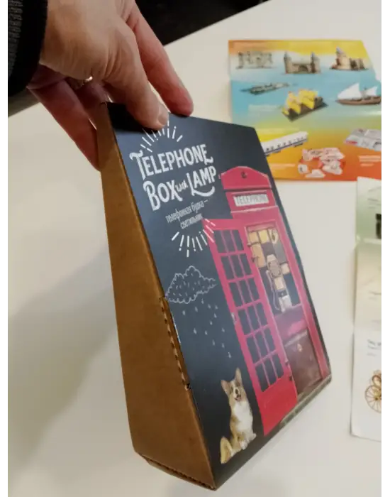 3D Işıklı Puzzle Yapboz Telefon Kutusu Sarı Renkli