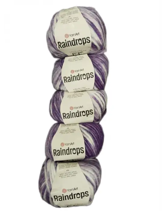 YarnArt Raindrops El Örgü İpi 5li Set Yünlü, Akrilik ve Polyamid Karışımlı Orta Kalınlıkta Renkli İplik