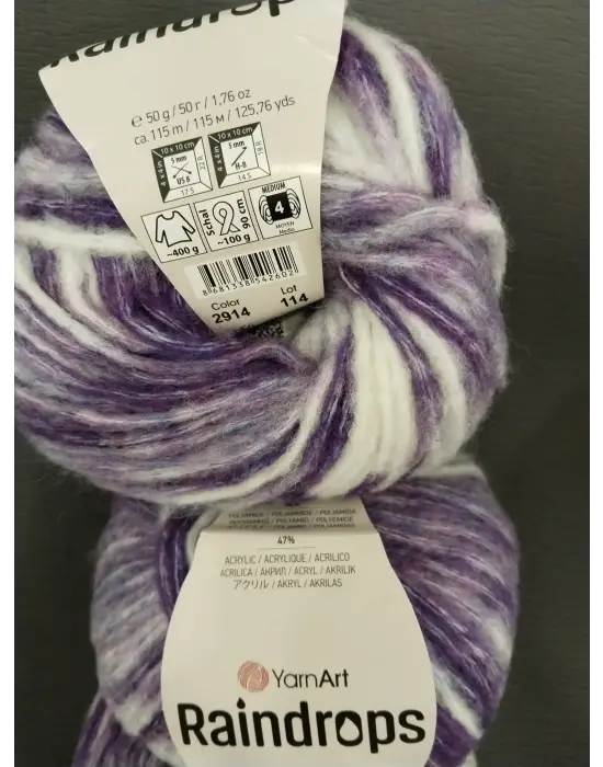 YarnArt Raindrops El Örgü İpi 5li Set Yünlü, Akrilik ve Polyamid Karışımlı Orta Kalınlıkta Renkli İplik