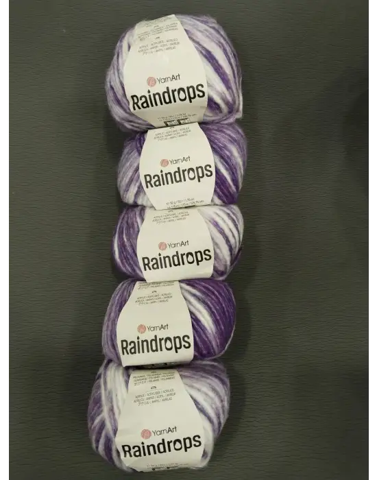 YarnArt Raindrops El Örgü İpi 5li Set Yünlü, Akrilik ve Polyamid Karışımlı Orta Kalınlıkta Renkli İplik