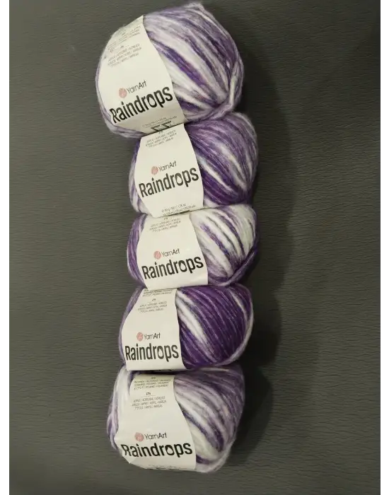 YarnArt Raindrops El Örgü İpi 5li Set Yünlü, Akrilik ve Polyamid Karışımlı Orta Kalınlıkta Renkli İplik