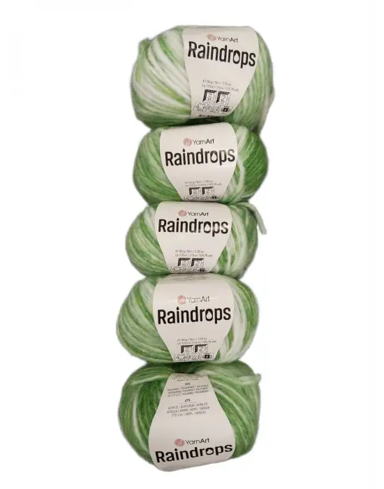 YarnArt Raindrops El Örgü İpi 5li Set Yünlü, Akrilik ve Polyamid Karışımlı Orta Kalınlıkta Renkli İplik