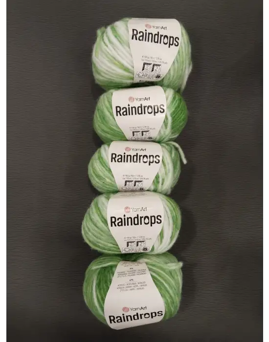 YarnArt Raindrops El Örgü İpi 5li Set Yünlü, Akrilik ve Polyamid Karışımlı Orta Kalınlıkta Renkli İplik