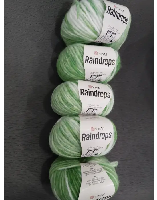 YarnArt Raindrops El Örgü İpi 5li Set Yünlü, Akrilik ve Polyamid Karışımlı Orta Kalınlıkta Renkli İplik