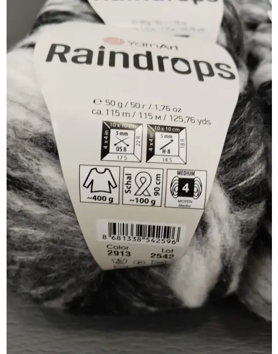 YarnArt Raindrops El Örgü İpi 10lu Set Yünlü, Akrilik ve Polyamid Karışımlı Orta Kalınlıkta Renkli İplik