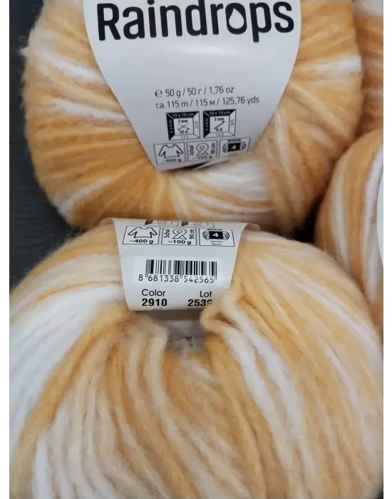 YarnArt Raindrops El Örgü İpi 10lu Set Yünlü, Akrilik ve Polyamid Karışımlı Orta Kalınlıkta Renkli İplik