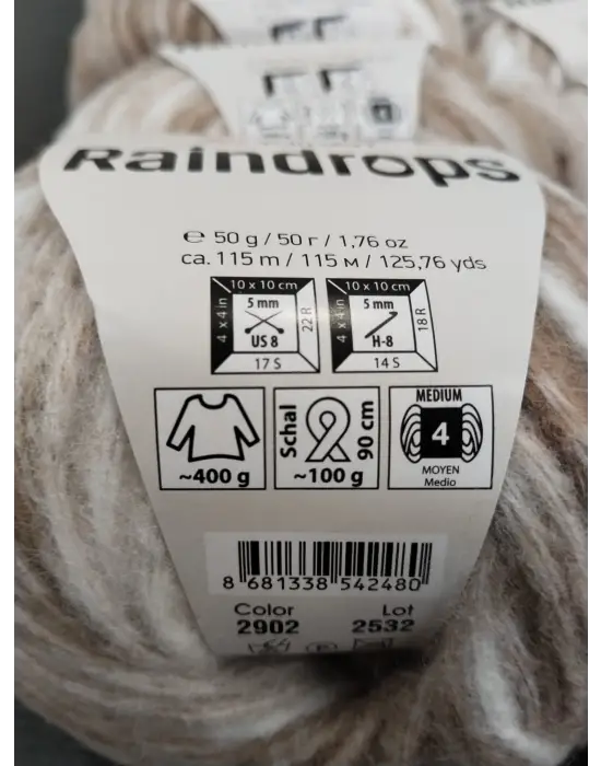 YarnArt Raindrops El Örgü İpi 10lu Set Yünlü, Akrilik ve Polyamid Karışımlı Orta Kalınlıkta Renkli İplik
