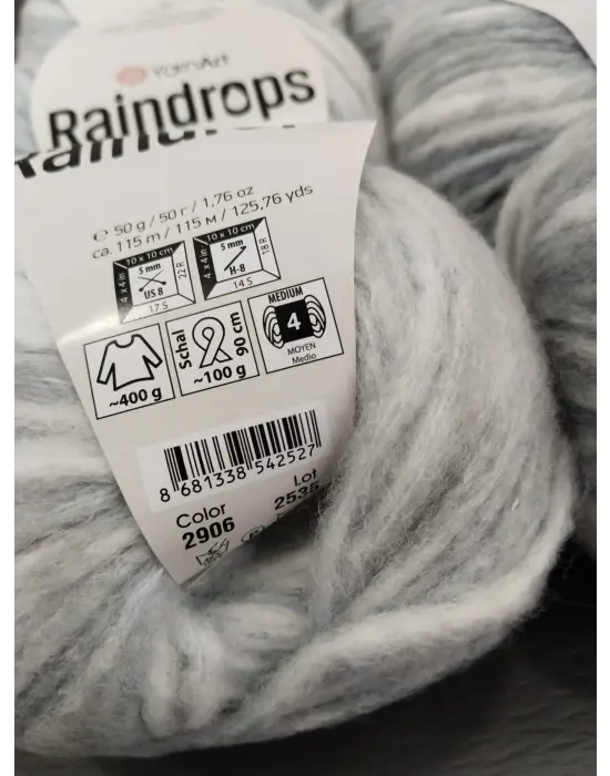 YarnArt Raindrops El Örgü İpi 10lu Set Yünlü, Akrilik ve Polyamid Karışımlı Orta Kalınlıkta Renkli İplik
