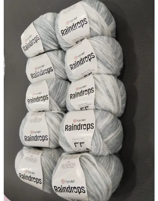 YarnArt Raindrops El Örgü İpi 10lu Set Yünlü, Akrilik ve Polyamid Karışımlı Orta Kalınlıkta Renkli İplik