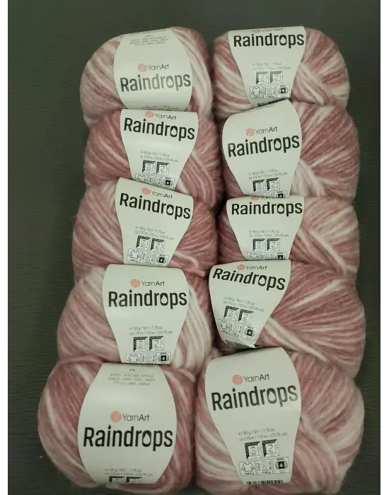 YarnArt Raindrops El Örgü İpi 10lu Set Yünlü, Akrilik ve Polyamid Karışımlı Orta KalınAlıkta Renkli İplik