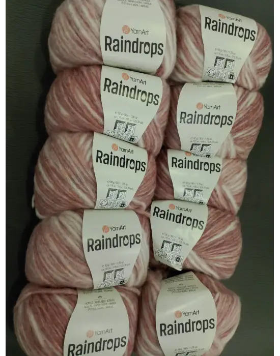 YarnArt Raindrops El Örgü İpi 10lu Set Yünlü, Akrilik ve Polyamid Karışımlı Orta KalınAlıkta Renkli İplik