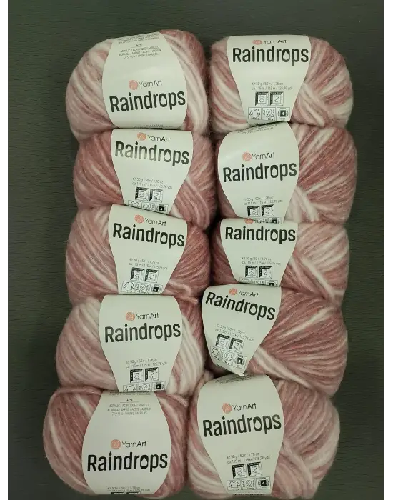 YarnArt Raindrops El Örgü İpi 10lu Set Yünlü, Akrilik ve Polyamid Karışımlı Orta KalınAlıkta Renkli İplik