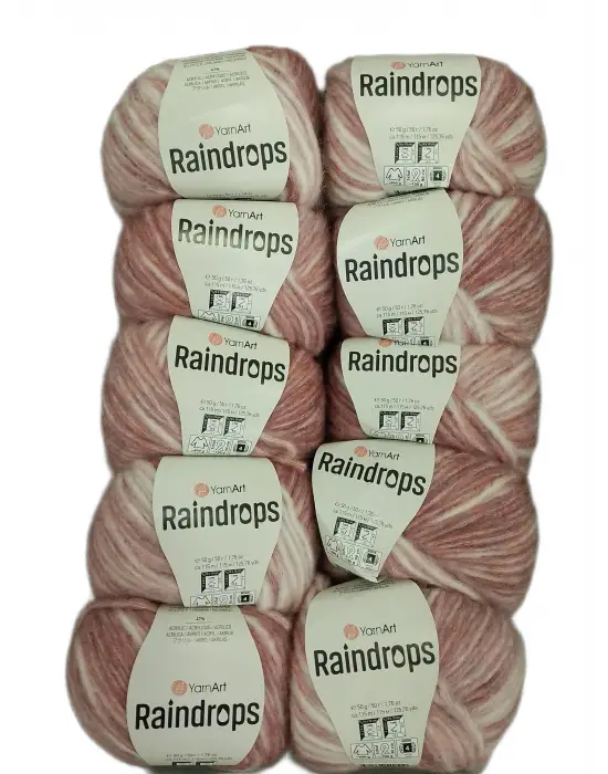 YarnArt Raindrops El Örgü İpi 10lu Set Yünlü, Akrilik ve Polyamid Karışımlı Orta KalınAlıkta Renkli İplik