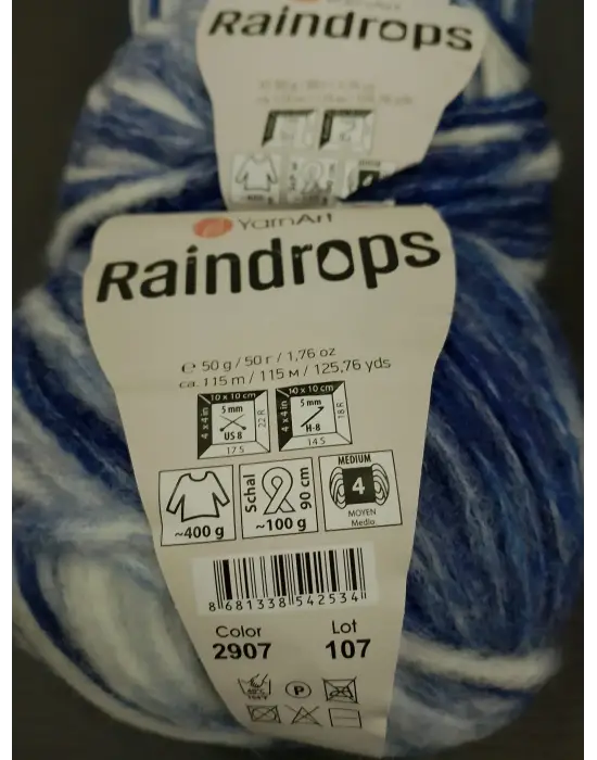 YarnArt Raindrops El Örgü İpi 5li Set Yünlü, Akrilik ve Polyamid Karışımlı Orta Kalınlıkta Renkli İplik